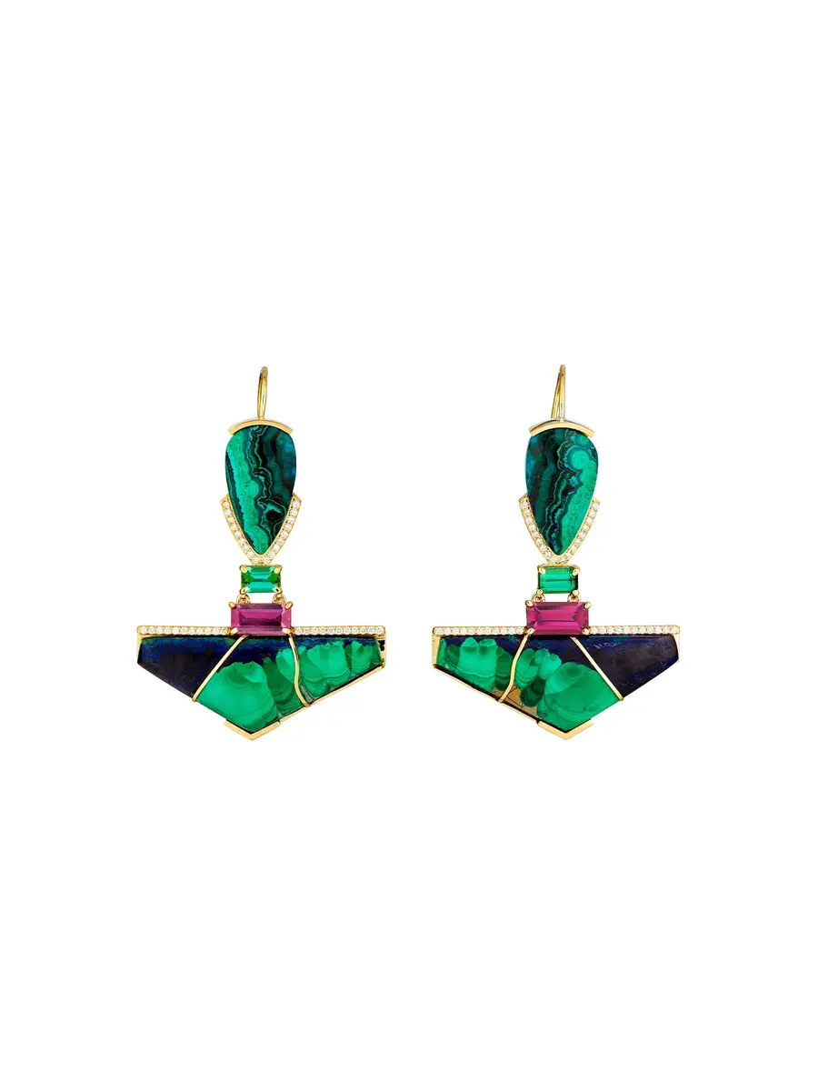 GuitaM Azurite Malachite Earrings | Image 1 GuitaM Azurite Malachite Earrings | Image 1