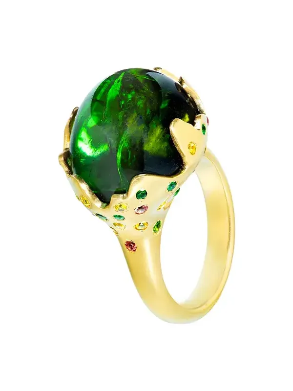 Green Tourmaline Flame Ring Green Tourmaline Flame Ring