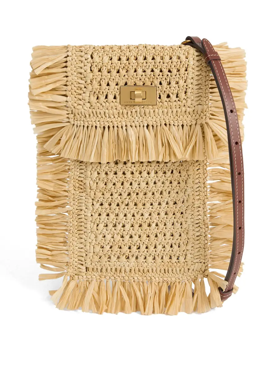 Anya Hindmarch Raffia Crossbody Phone Pouch | Image 1 Anya Hindmarch Raffia Crossbody Phone Pouch | Image 1