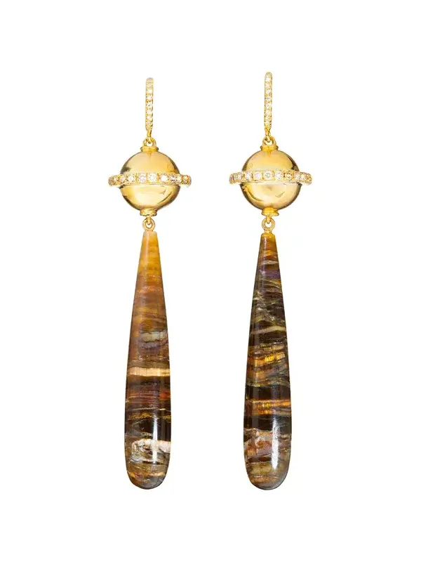 Serpentine Opal Catseye Earrings