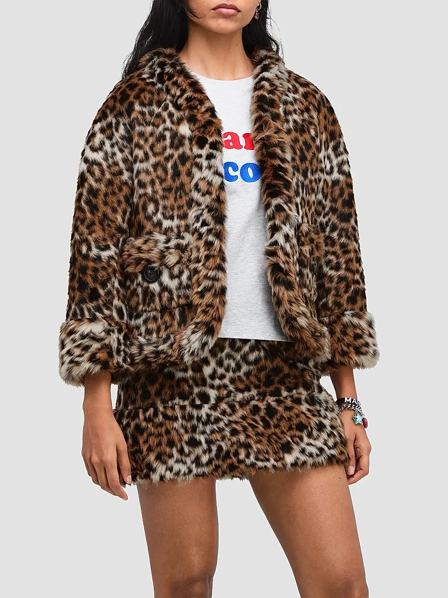 Marc Jacobs Women's Faux Fur Leopard Print Jacket | Thumbnail 2