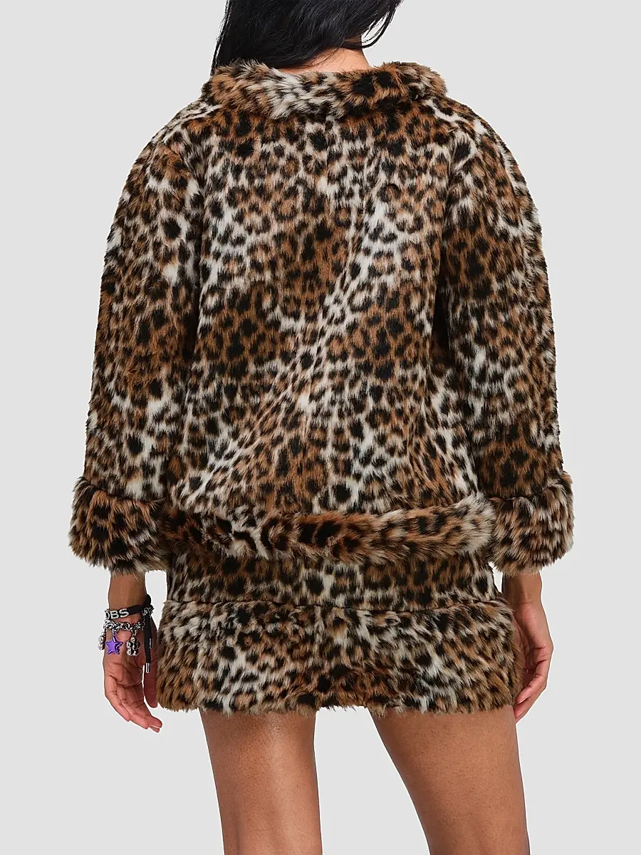 Marc Jacobs Women's Faux Fur Leopard Print Jacket | Thumbnail 3