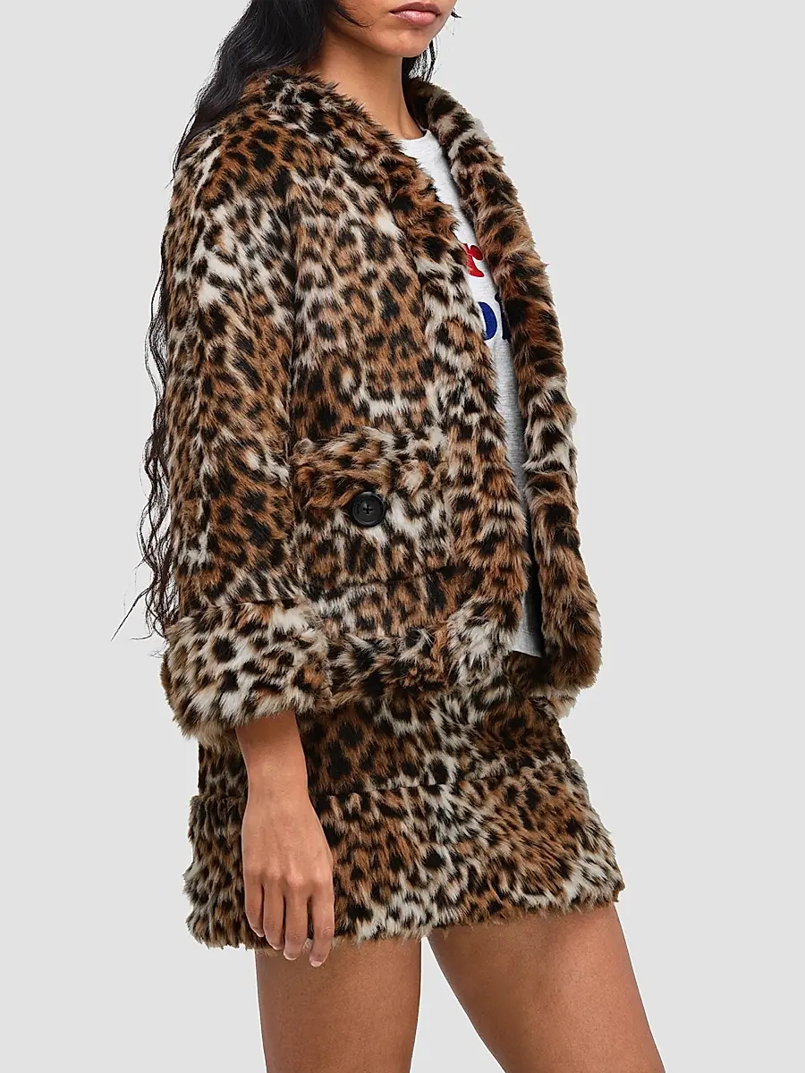 Marc Jacobs Women's Faux Fur Leopard Print Jacket | Thumbnail 4