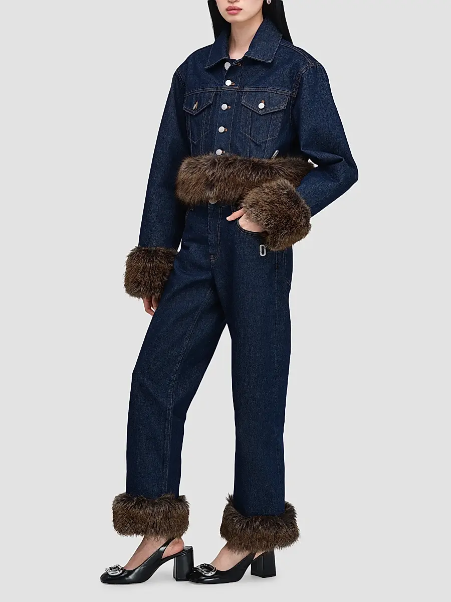 Marc Jacobs Women's Faux-Fur-Trim Shrunken Trucker Jacket | Thumbnail 2 Marc Jacobs Women's Faux-Fur-Trim Shrunken Trucker Jacket | Thumbnail 2