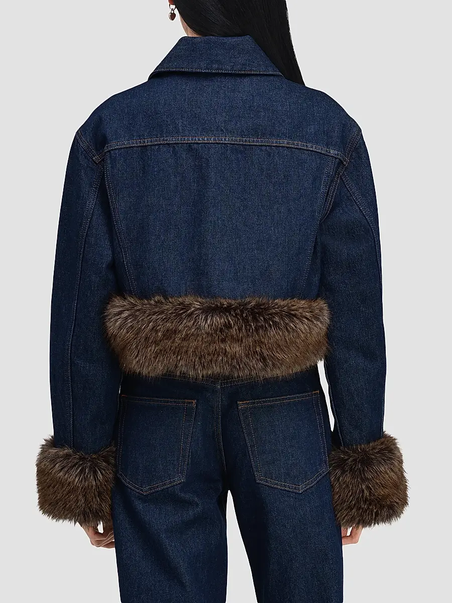 Marc Jacobs Women's Faux-Fur-Trim Shrunken Trucker Jacket | Thumbnail 3 Marc Jacobs Women's Faux-Fur-Trim Shrunken Trucker Jacket | Thumbnail 3
