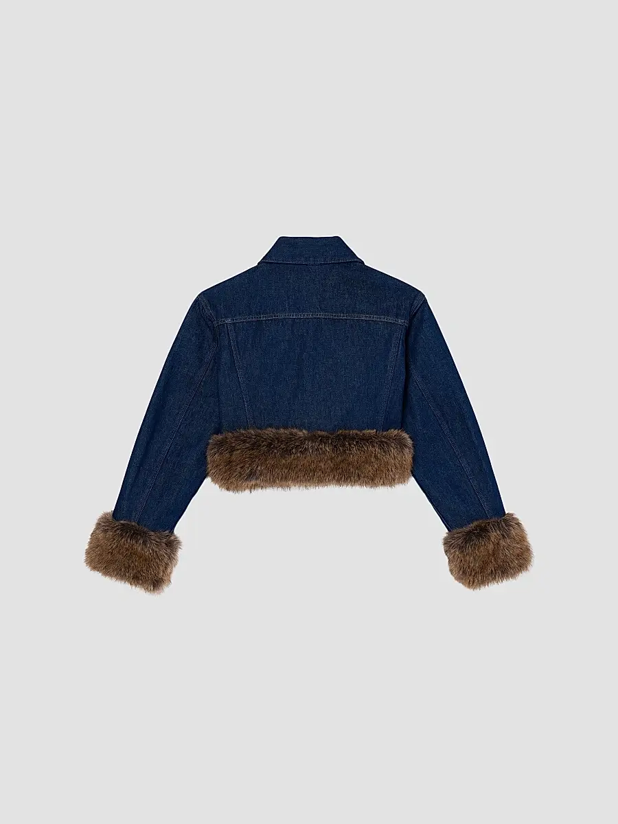 Marc Jacobs Women's Faux-Fur-Trim Shrunken Trucker Jacket | Thumbnail 5 Marc Jacobs Women's Faux-Fur-Trim Shrunken Trucker Jacket | Thumbnail 5