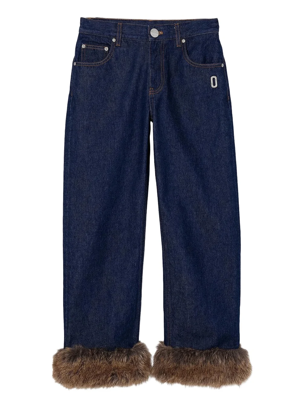 Women's Faux-Fur-Trimmed Crop Jeans
