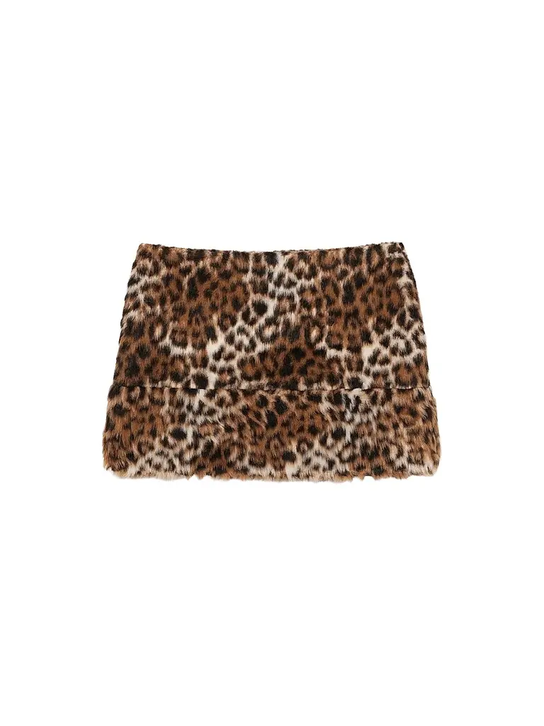 Marc Jacobs Women's Faux Fur Leopard Mini Skirt - Brown Multi - Size 0 | Image 1 Marc Jacobs Women's Faux Fur Leopard Mini Skirt - Brown Multi - Size 0 | Image 1