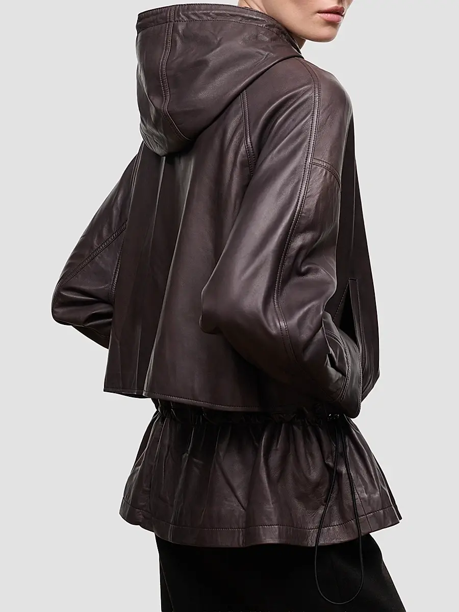 Staud Women's Gondola Hooded Leather Jacket | Thumbnail 7 Staud Women's Gondola Hooded Leather Jacket | Thumbnail 7