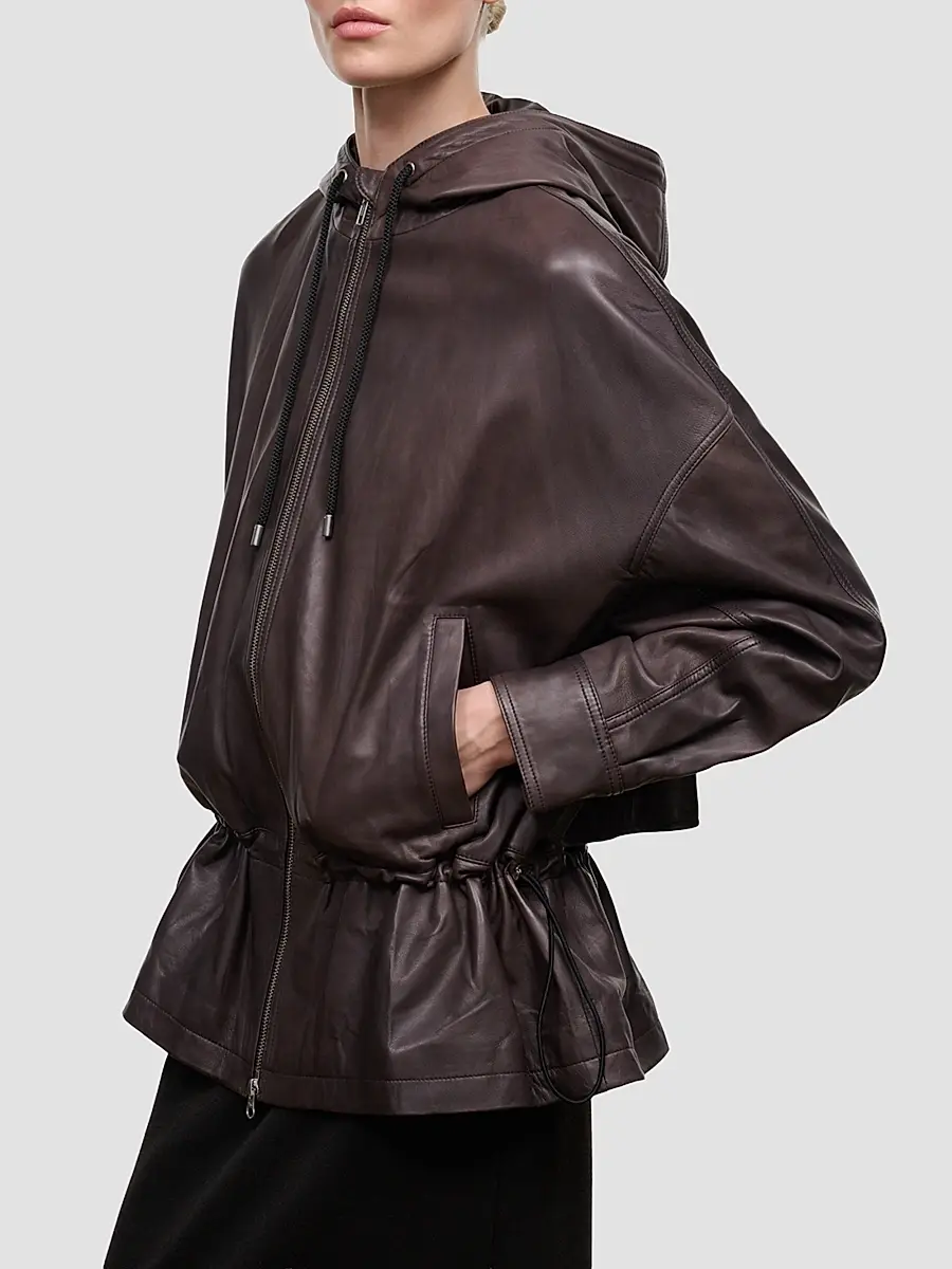 Staud Women's Gondola Hooded Leather Jacket | Thumbnail 8 Staud Women's Gondola Hooded Leather Jacket | Thumbnail 8