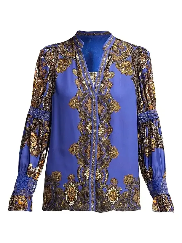 Women's Ilan Smocked-Sleeve Blouse