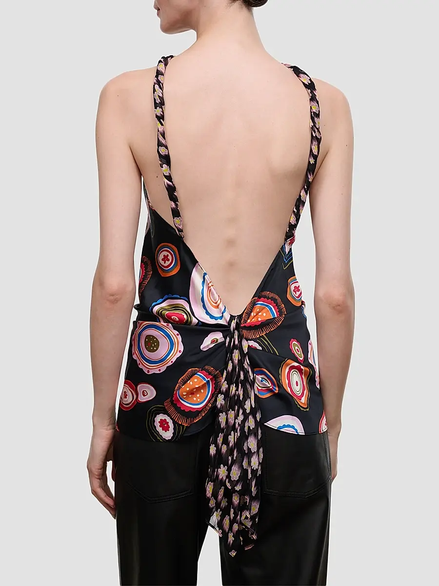 Staud Women's Charli Printed Stretch-Silk Top | Thumbnail 2 Staud Women's Charli Printed Stretch-Silk Top | Thumbnail 2