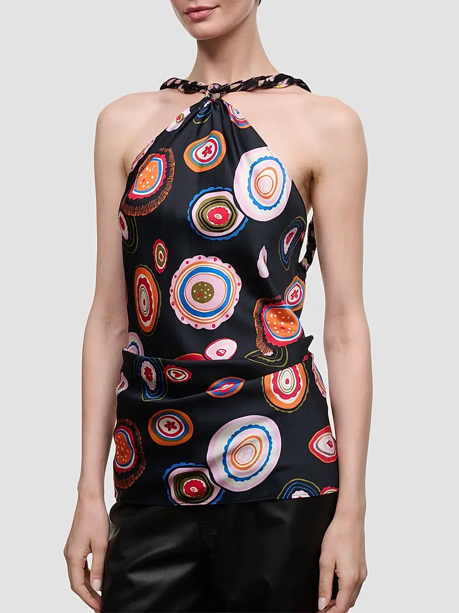 Staud Women's Charli Printed Stretch-Silk Top | Thumbnail 3 Staud Women's Charli Printed Stretch-Silk Top | Thumbnail 3