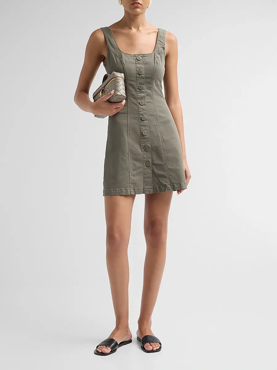 L'Agence Women's Maris A-Line Button-Front Mini Dress | Thumbnail 2