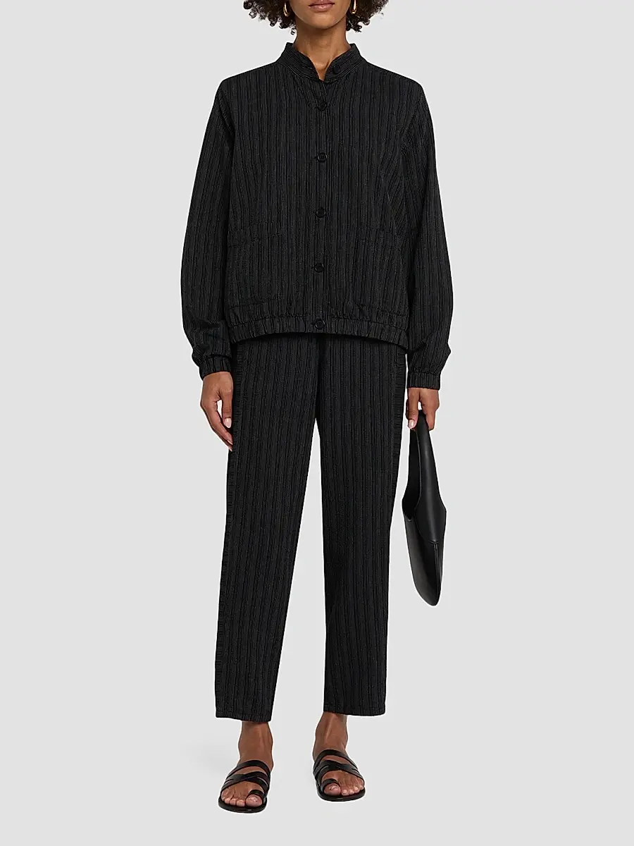 Eileen Fisher Women's Lantern Stripe Stitch Cotton-Blend Pants | Thumbnail 2 Eileen Fisher Women's Lantern Stripe Stitch Cotton-Blend Pants | Thumbnail 2