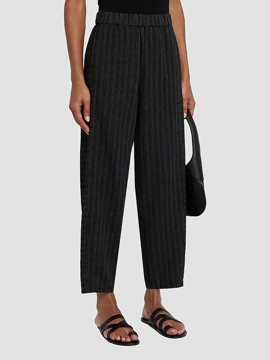 Eileen Fisher Women's Lantern Stripe Stitch Cotton-Blend Pants | Thumbnail 4 Eileen Fisher Women's Lantern Stripe Stitch Cotton-Blend Pants | Thumbnail 4