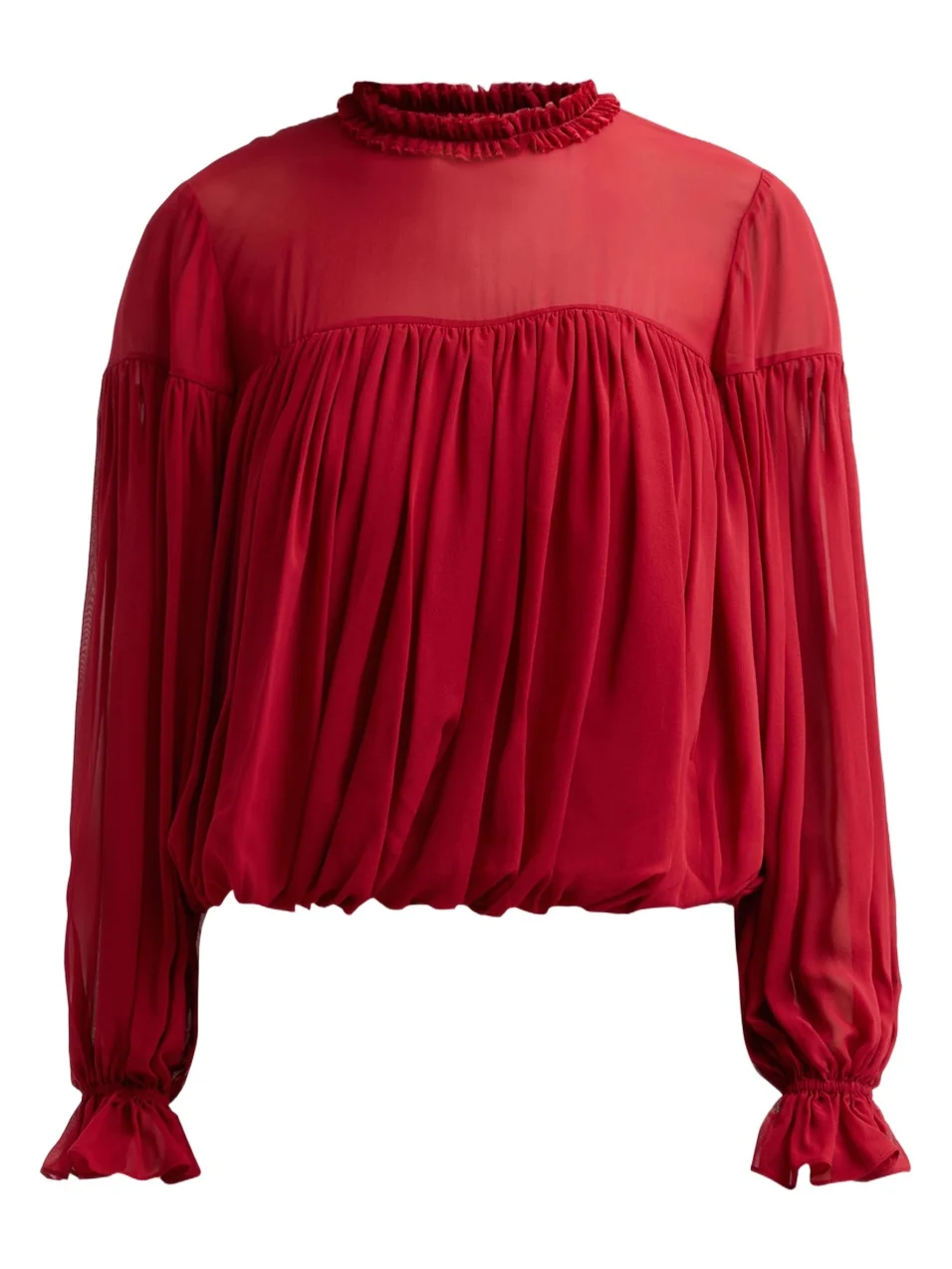 Women's Pearl Gathered Silk Blouse Women's Pearl Gathered Silk Blouse