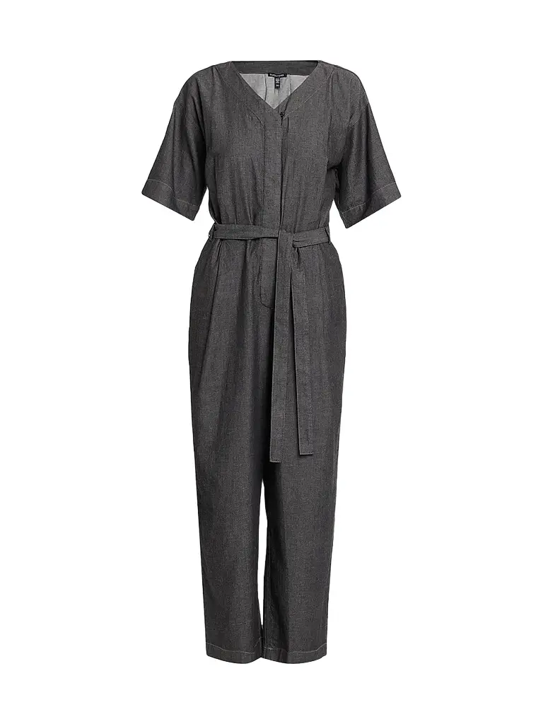 Eileen Fisher Women's Cotton Twill V-Neck Jumpsuit - Grey | Image 1 Eileen Fisher Women's Cotton Twill V-Neck Jumpsuit - Grey | Image 1