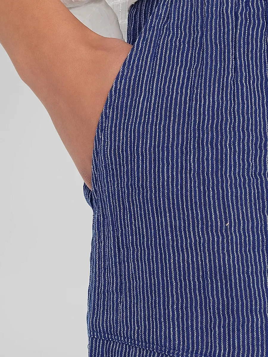 Eileen Fisher Women's Striped Cotton Gauze Walking Shorts | Thumbnail 5 Eileen Fisher Women's Striped Cotton Gauze Walking Shorts | Thumbnail 5