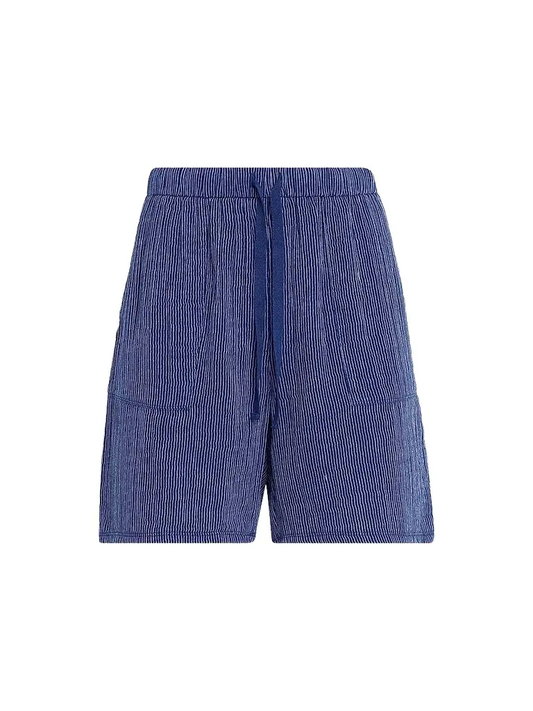 Eileen Fisher Women's Striped Cotton Gauze Walking Shorts - Blue Stripe | Image 1 Eileen Fisher Women's Striped Cotton Gauze Walking Shorts - Blue Stripe | Image 1