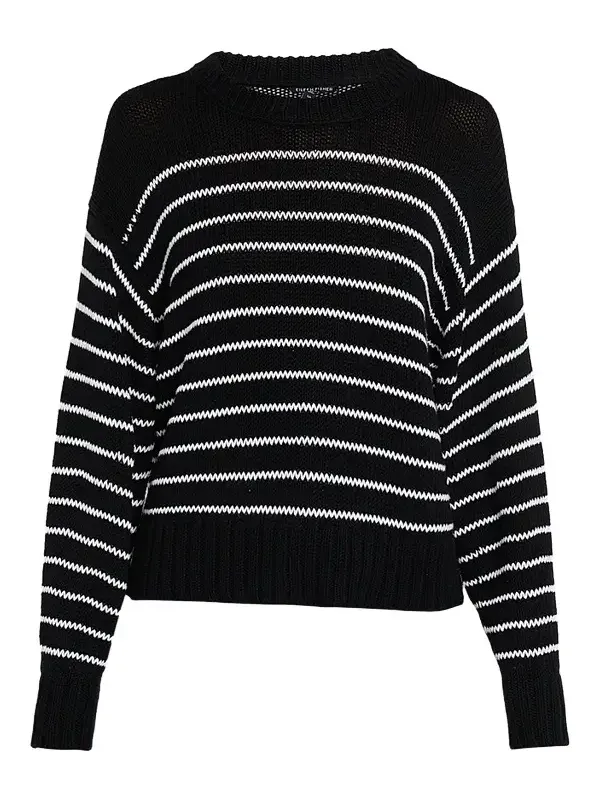 Women's Striped Cotton Crewneck Sweater Women's Striped Cotton Crewneck Sweater