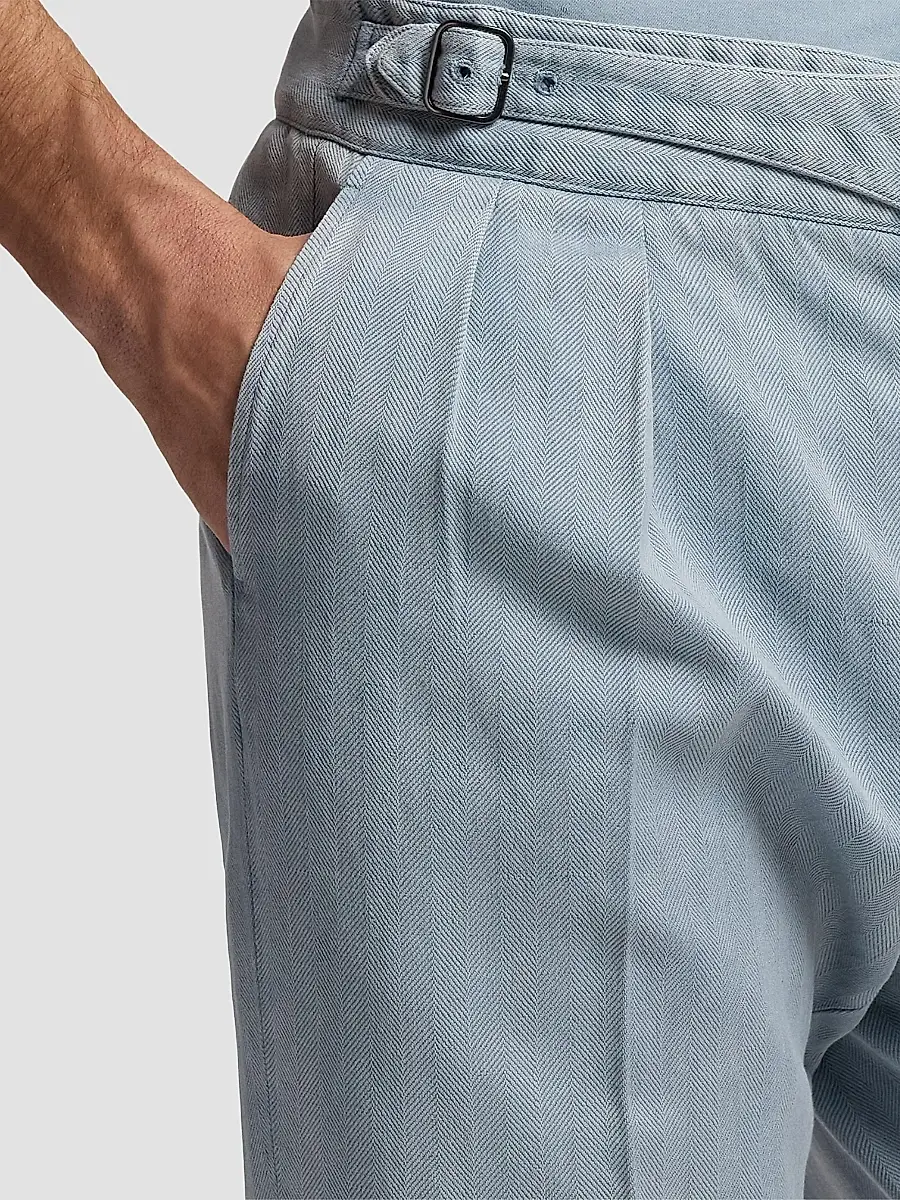 Ralph Lauren Purple Label Men's Garment-Dyed Chino Pleated Trousers | Thumbnail 5 Ralph Lauren Purple Label Men's Garment-Dyed Chino Pleated Trousers | Thumbnail 5