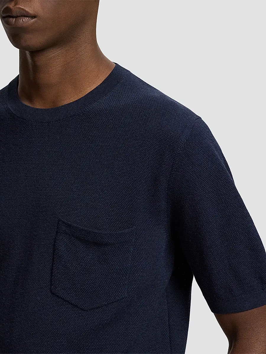 Ralph Lauren Purple Label Men's Cotton-Silk Textured Short-Sleeve Sweater | Thumbnail 5