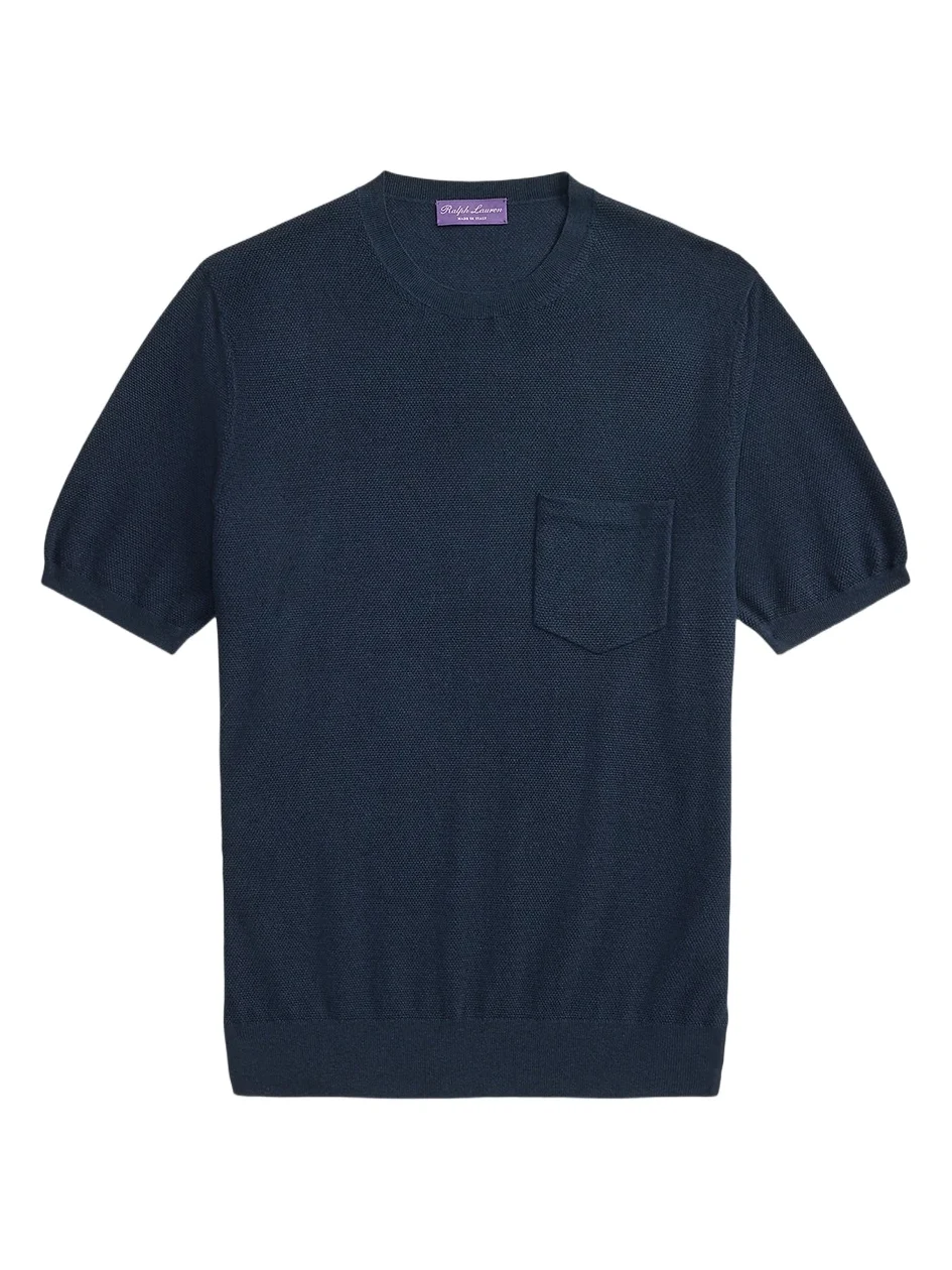 Men's Cotton-Silk Textured Short-Sleeve Sweater Men's Cotton-Silk Textured Short-Sleeve Sweater