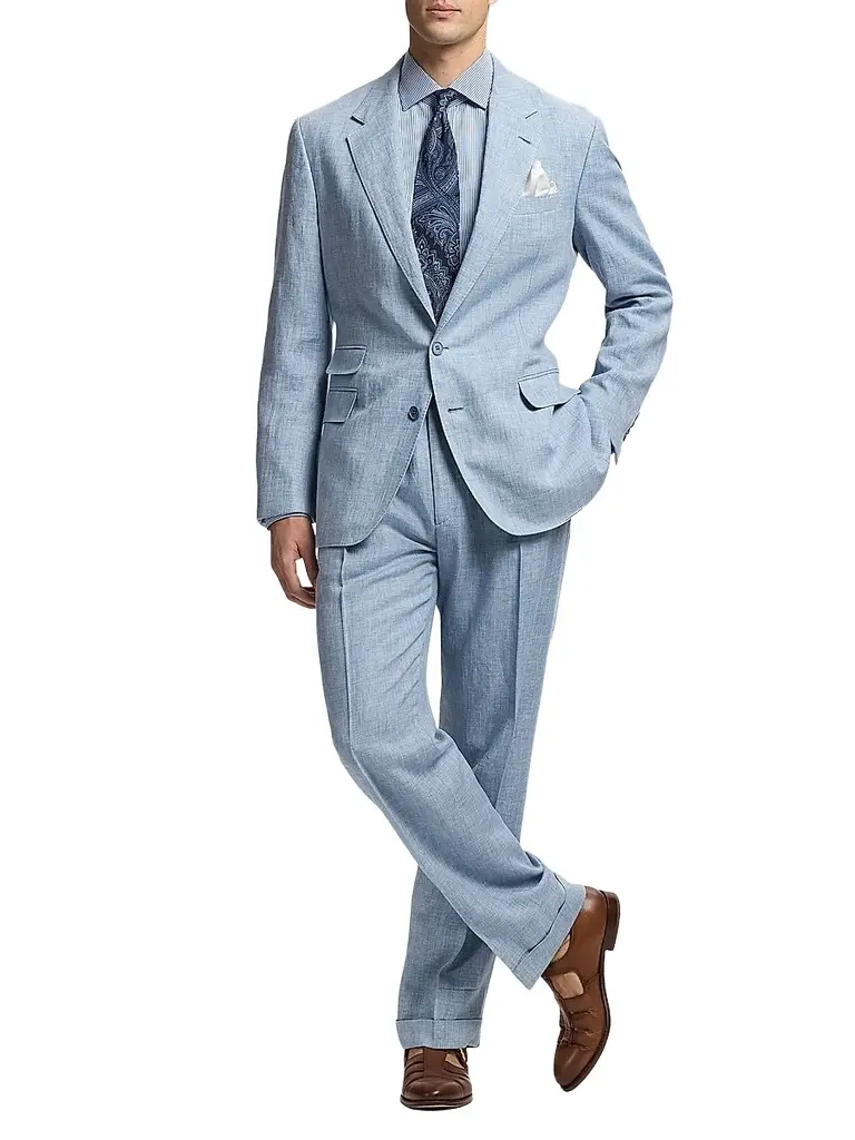 Ralph Lauren Purple Label Men's Glenn Delavé Single-Breasted Blazer - Winward Blue | Image 1 Ralph Lauren Purple Label Men's Glenn Delavé Single-Breasted Blazer - Winward Blue | Image 1