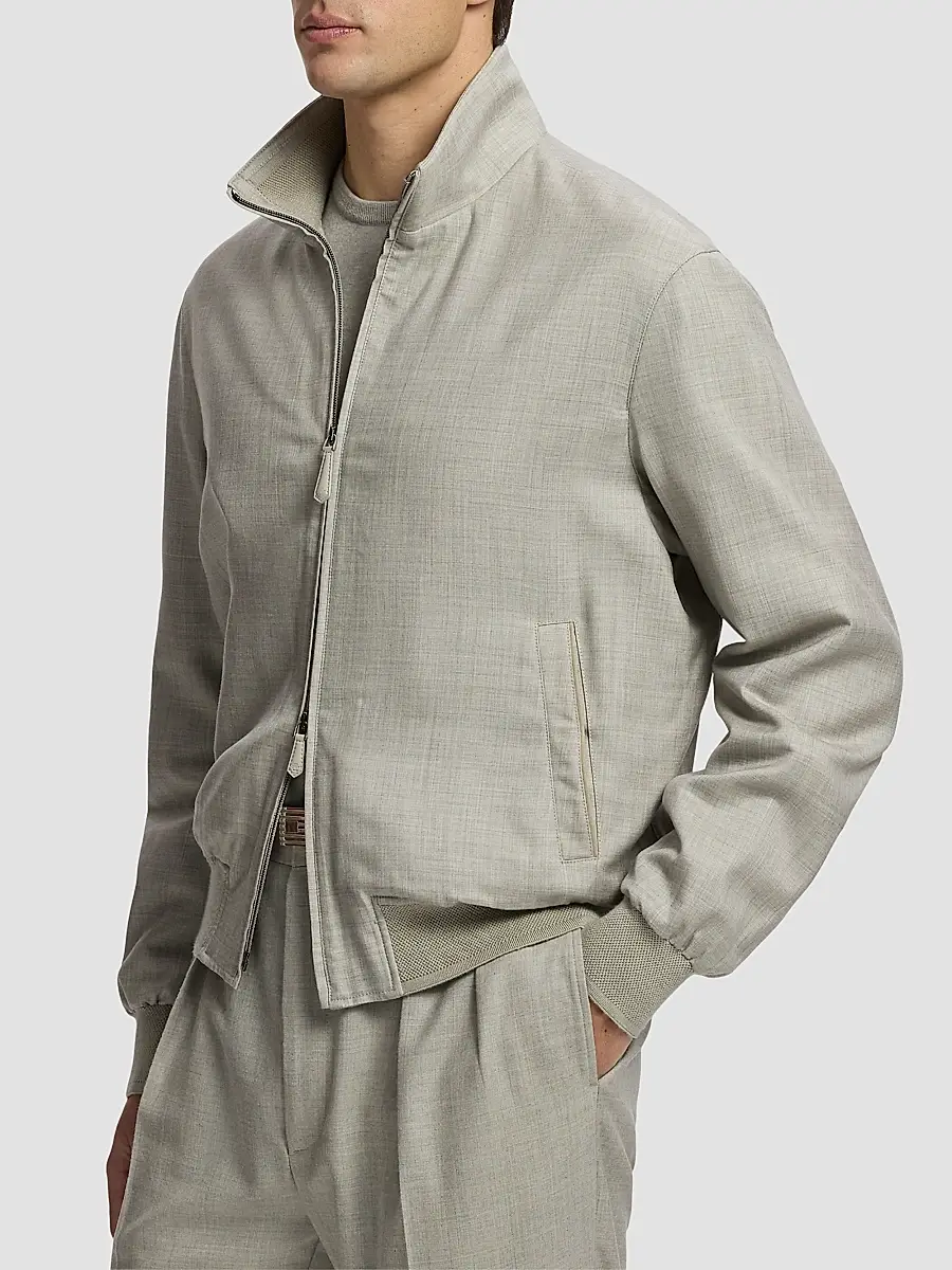 Ralph Lauren Purple Label Men's Felton Cashmere-Silk Bomber Jacket | Thumbnail 7 Ralph Lauren Purple Label Men's Felton Cashmere-Silk Bomber Jacket | Thumbnail 7