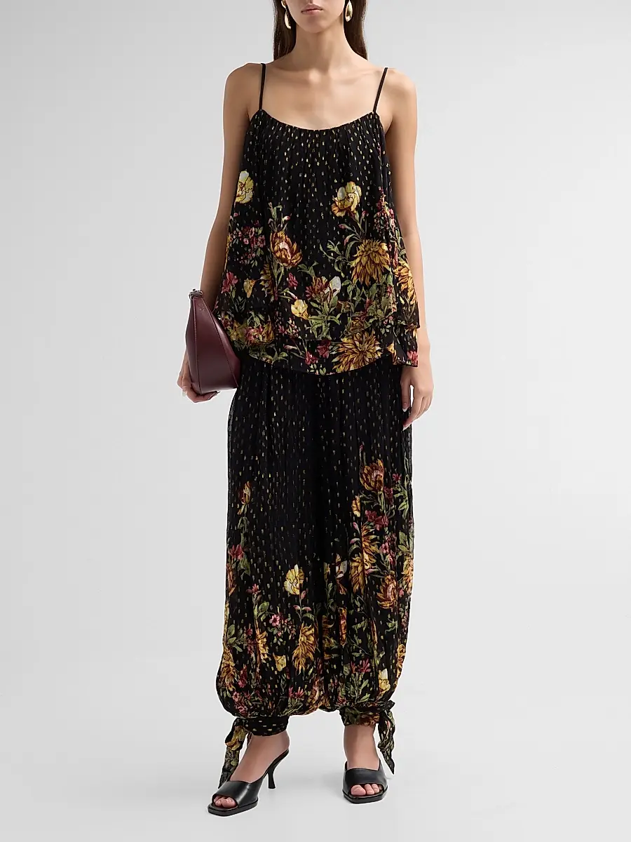 Hemant & Nandita Women's Floral Flared Top | Thumbnail 2