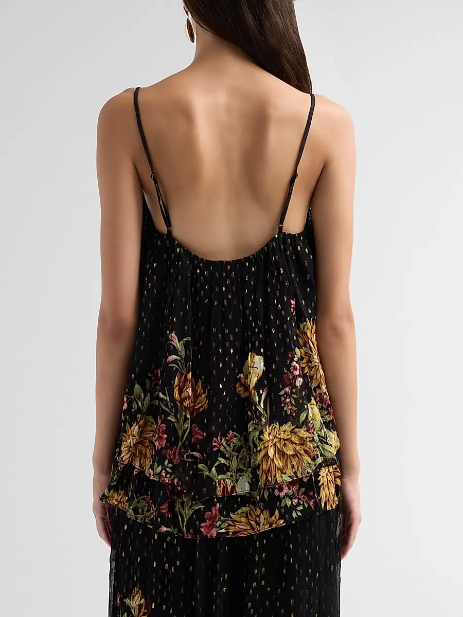 Hemant & Nandita Women's Floral Flared Top | Thumbnail 3