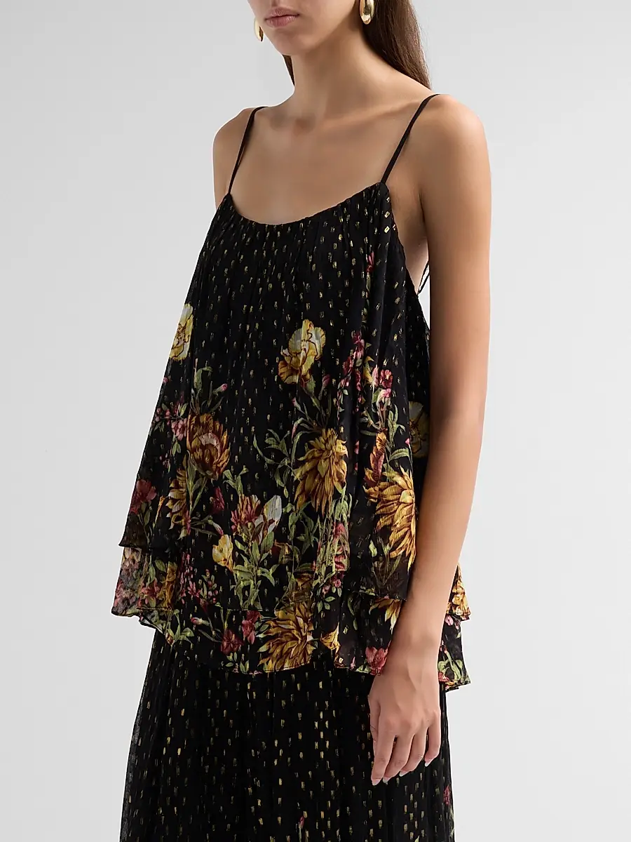 Hemant & Nandita Women's Floral Flared Top | Thumbnail 4
