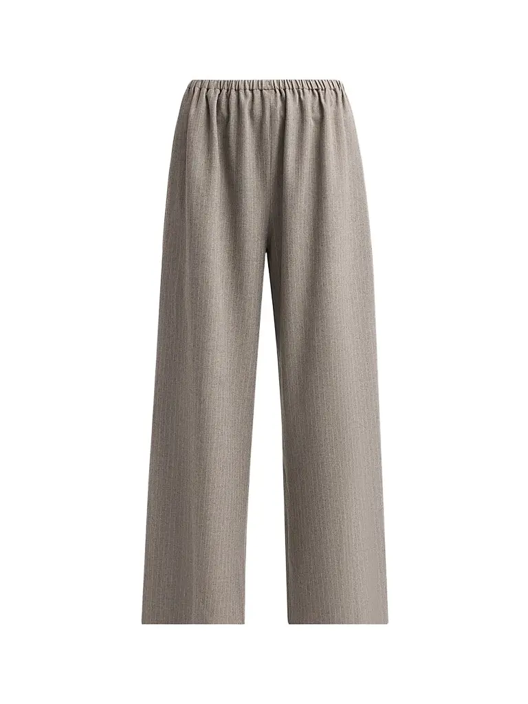 Ronny Kobo Women's Moni Wide-Leg Pants - Grey Stripe | Image 1 Ronny Kobo Women's Moni Wide-Leg Pants - Grey Stripe | Image 1