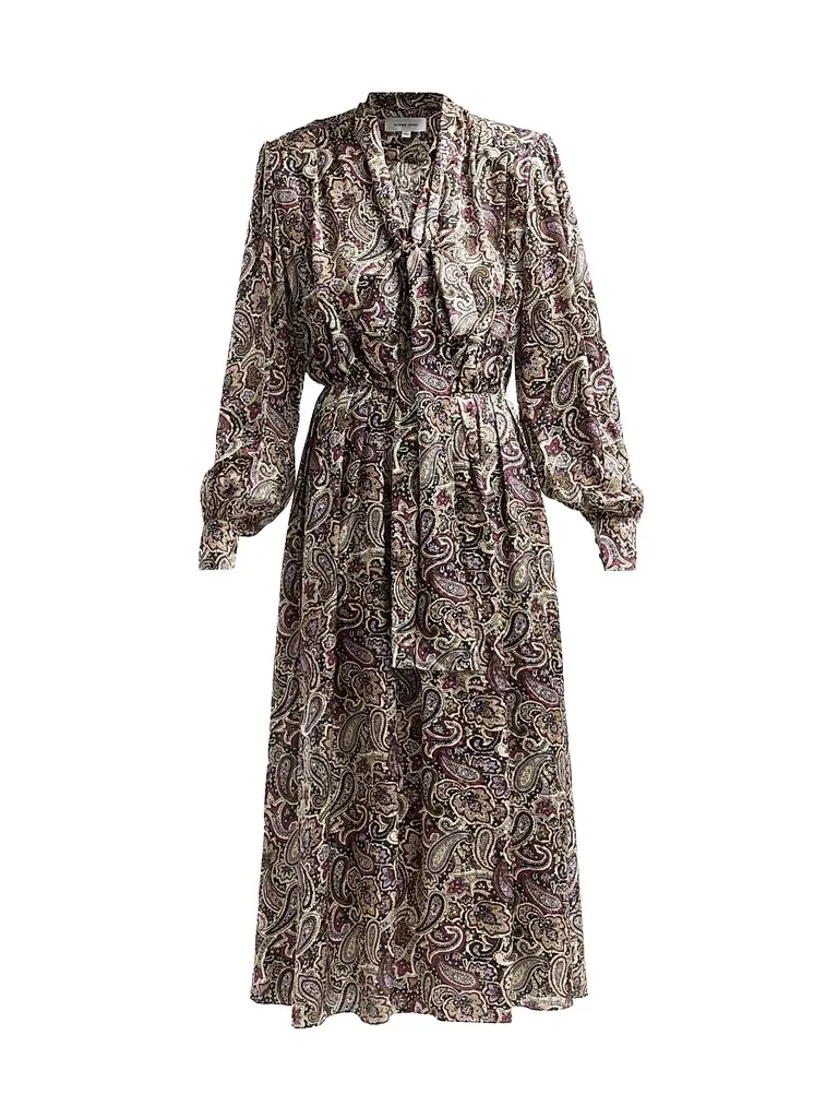 Ronny Kobo Women's Anora Paisley Silk-Blend Dress - Purple Multi | Image 1 Ronny Kobo Women's Anora Paisley Silk-Blend Dress - Purple Multi | Image 1