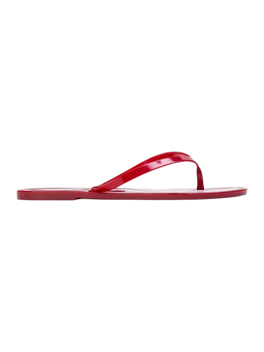 Black Suede Studio Women's Crystal PVC Stripe Flip Flops