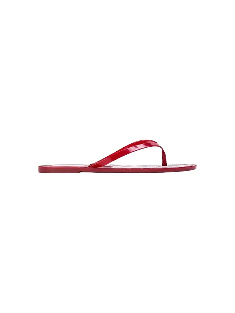 Black Suede Studio Women's Crystal PVC Stripe Flip Flops - Red Stripe Pvc - Size 11 | Image 1 Black Suede Studio Women's Crystal PVC Stripe Flip Flops - Red Stripe Pvc - Size 11 | Image 1