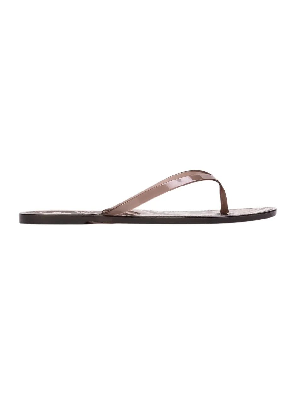 Black Suede Studio Women's Crystal Snake PVC Flip Flops
