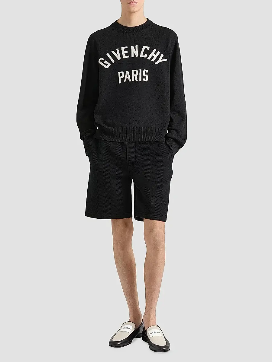 Givenchy Men's Couture Seam Sweater in Knit with Logo Detail - Black | Thumbnail 2