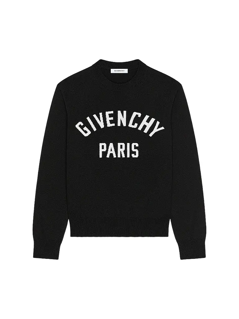 Givenchy Men's Couture Seam Sweater in Knit with Logo Detail - Black | Image 1 Givenchy Men's Couture Seam Sweater in Knit with Logo Detail - Black | Image 1