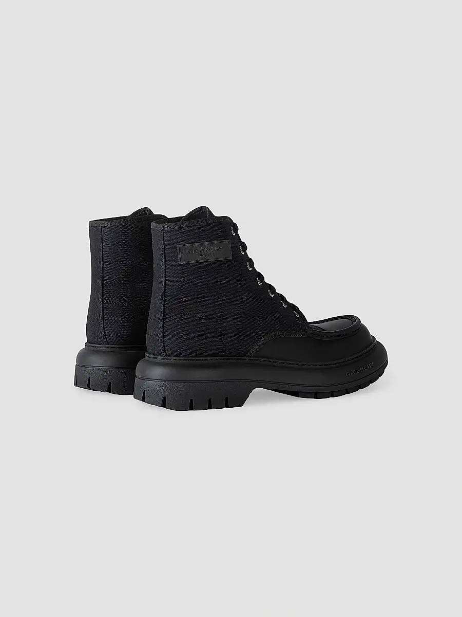 Givenchy Men's Cargo Desert Boots in Canvas and Gum Leather - Black | Thumbnail 4 Givenchy Men's Cargo Desert Boots in Canvas and Gum Leather - Black | Thumbnail 4