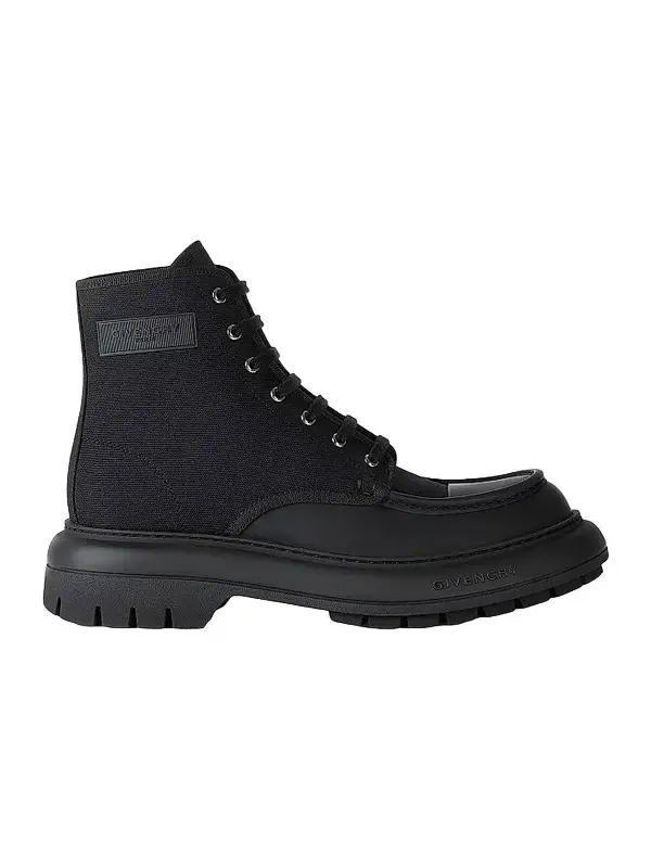 Men's Cargo Desert Boots in Canvas and Gum Leather - Black Men's Cargo Desert Boots in Canvas and Gum Leather - Black