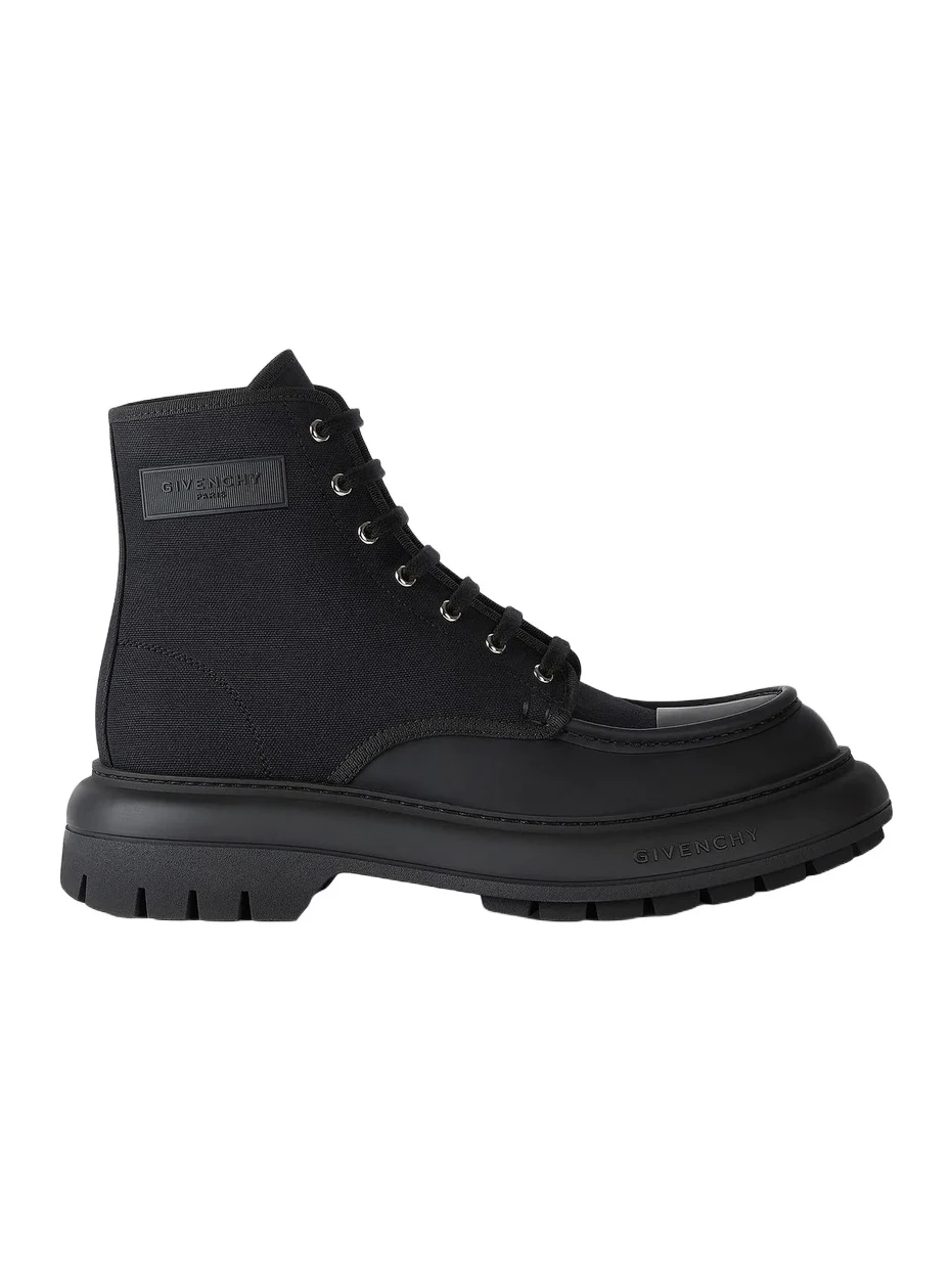 Givenchy Men's Cargo Desert Boots in Canvas and Gum Leather - Black
