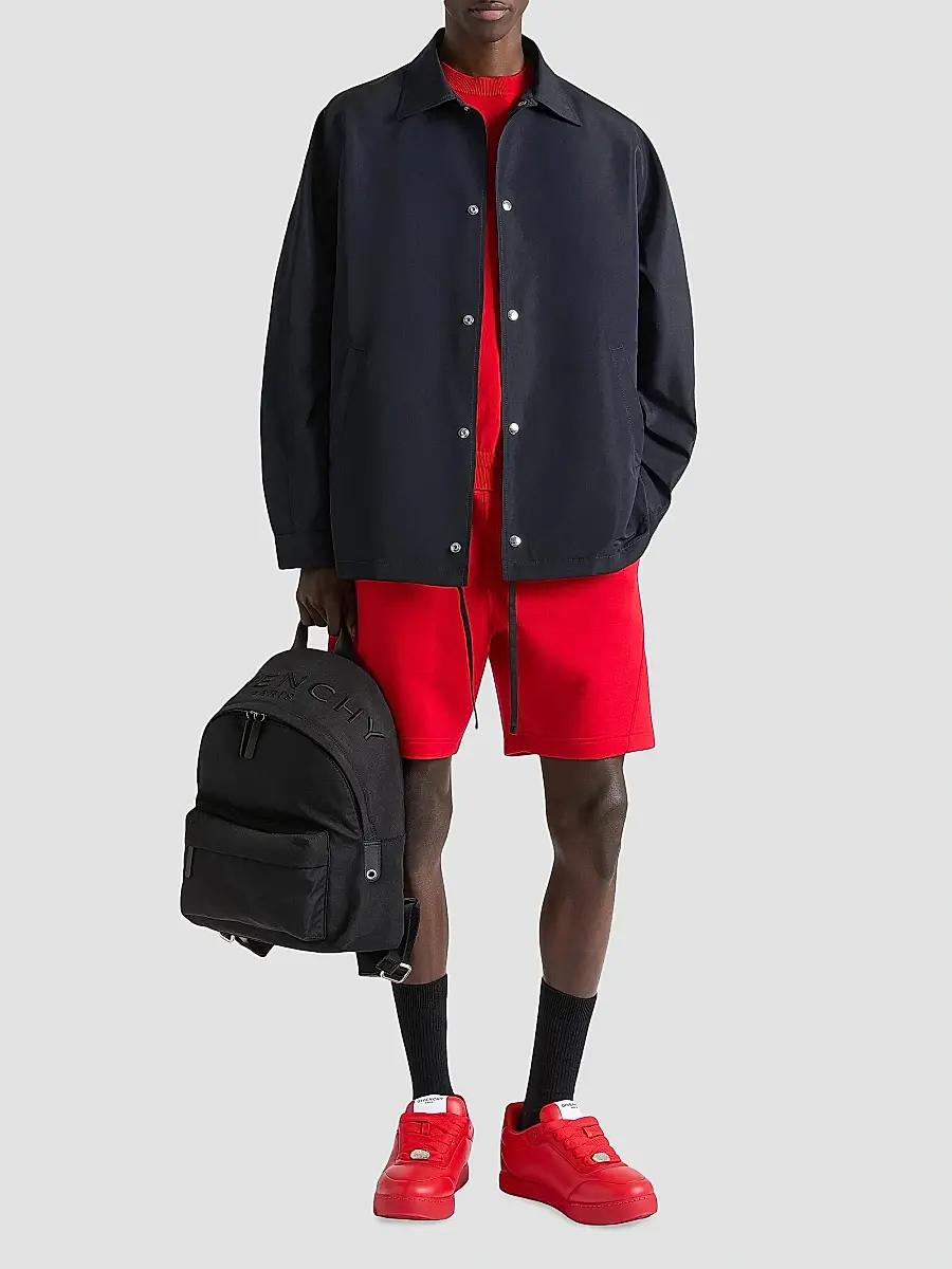 Givenchy Men's Couture Seam Bermuda Shorts in Scuba with Gros Grain - Red | Thumbnail 2 Givenchy Men's Couture Seam Bermuda Shorts in Scuba with Gros Grain - Red | Thumbnail 2