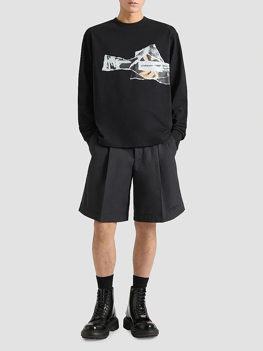 Givenchy Men's T-Shirt in Cotton with Ripped Papers Print | Thumbnail 2 Givenchy Men's T-Shirt in Cotton with Ripped Papers Print | Thumbnail 2