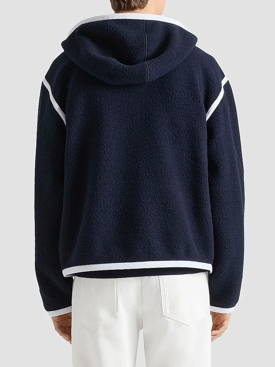 Givenchy Men's Long Sleeve Fleece Jacket with Gros Grain Detail | Thumbnail 4 Givenchy Men's Long Sleeve Fleece Jacket with Gros Grain Detail | Thumbnail 4