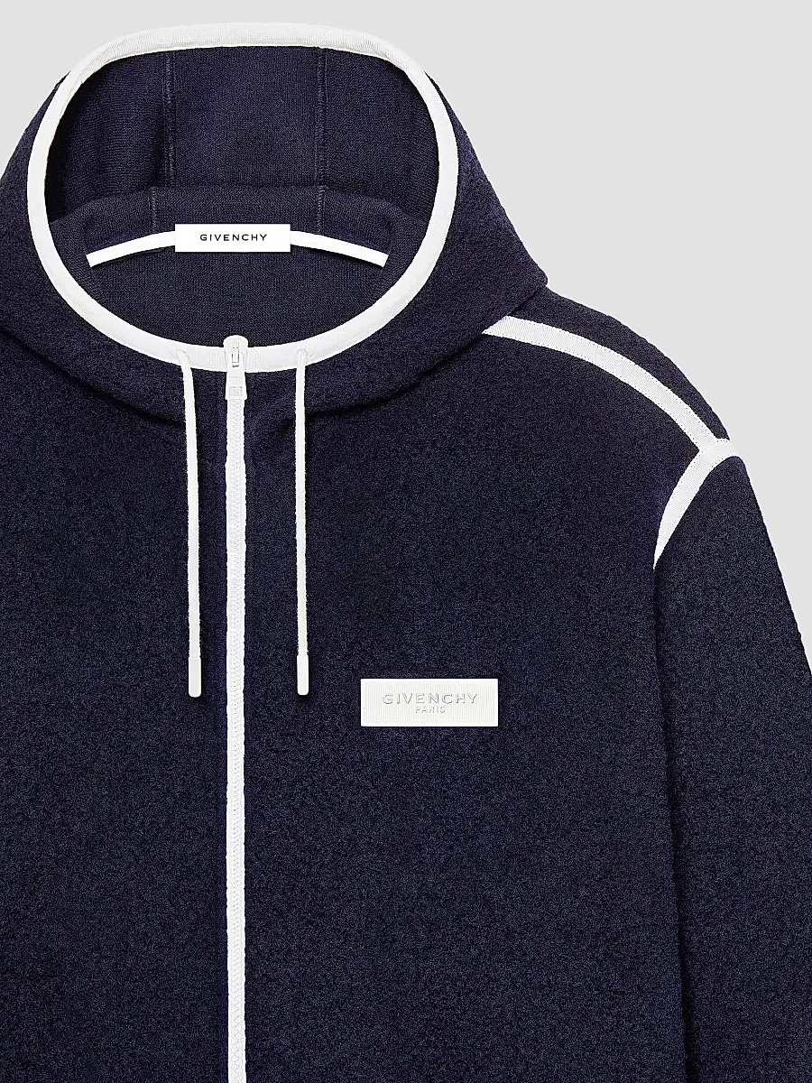 Givenchy Men's Long Sleeve Fleece Jacket with Gros Grain Detail | Thumbnail 5 Givenchy Men's Long Sleeve Fleece Jacket with Gros Grain Detail | Thumbnail 5