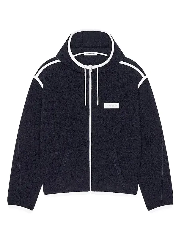 Givenchy Men's Long Sleeve Fleece Jacket with Gros Grain Detail