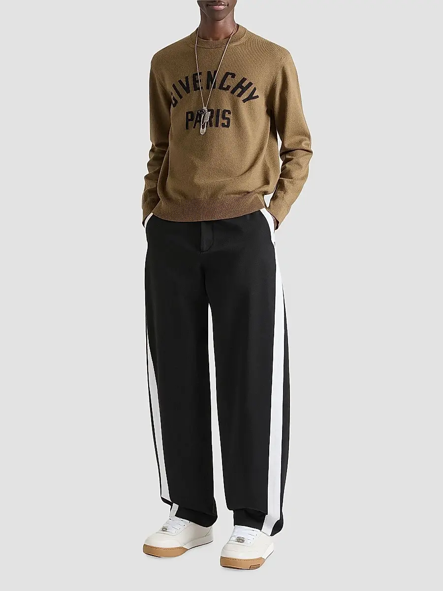 Givenchy Men's Couture Seam Sweater in Knit with Logo Detail - Army Beige | Thumbnail 2 Givenchy Men's Couture Seam Sweater in Knit with Logo Detail - Army Beige | Thumbnail 2