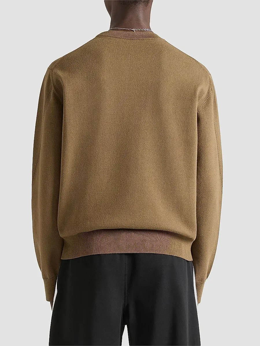 Givenchy Men's Couture Seam Sweater in Knit with Logo Detail - Army Beige | Thumbnail 4 Givenchy Men's Couture Seam Sweater in Knit with Logo Detail - Army Beige | Thumbnail 4